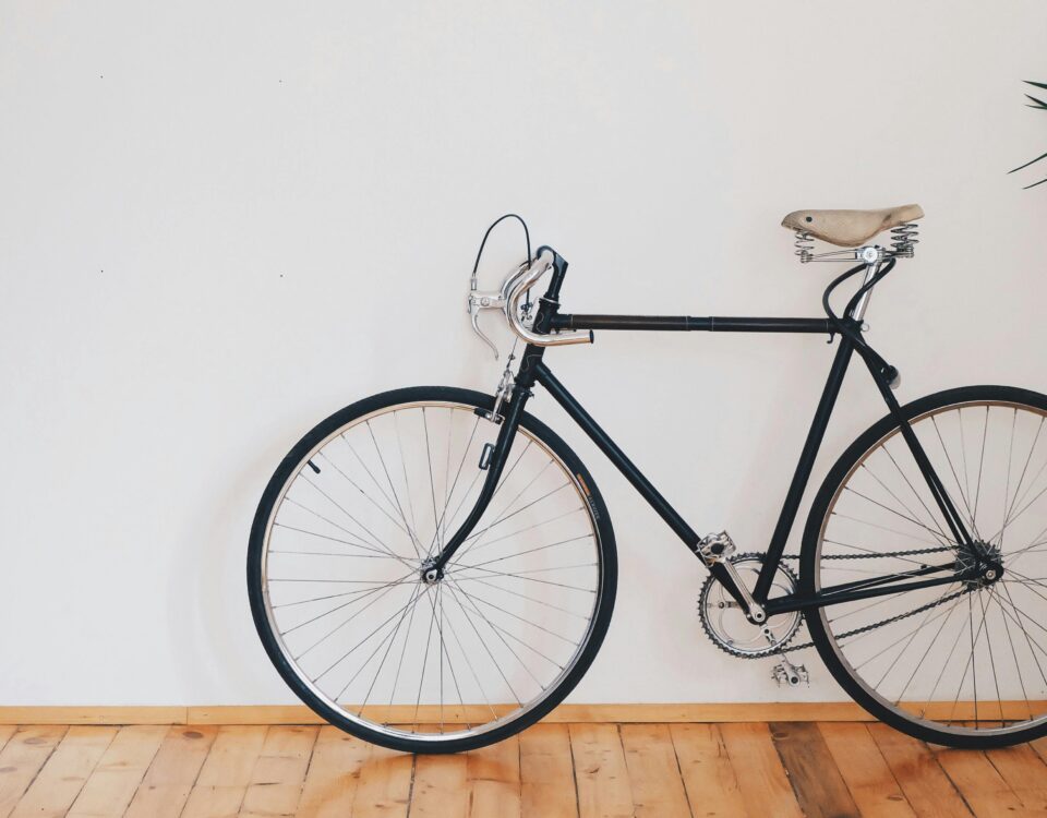 Bike leaning against a wall